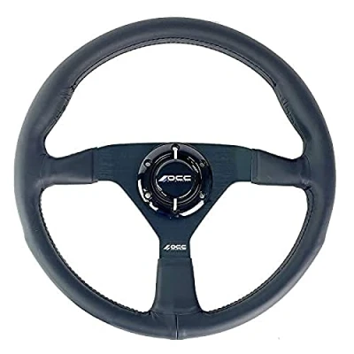 Abbildung von Occ Motor Sport Flacher Bodenlenkrad Auto Classic Modell Nappa Leder Schwarze Arme Flaches Spüllenkrad 350 Mm (14 Zoll)