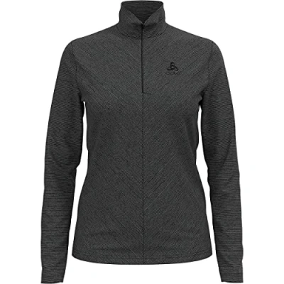 Abbildung von Odlo Damen Langarm Shirt mit Reißverschluss ROY, shale grey black stripes, L