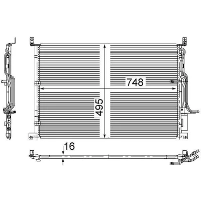 Abbildung von MAHLE ORIGINAL AC 271 000S Klimakondensator ohne Trockner 728 AUDI: A8 D3
