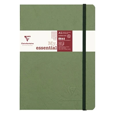 Abbildung von Clairefontaine 793463C Notizbuch AgeBag My Essentials, DIN A5, 14,8 x 21 cm, 96 Blatt liniert, nummeriert, 90g, 1 Stück, grün
