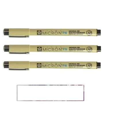 Abbildung von Sakura Pigma Micron PN Schwarz, 3 Stück und ESTOMP