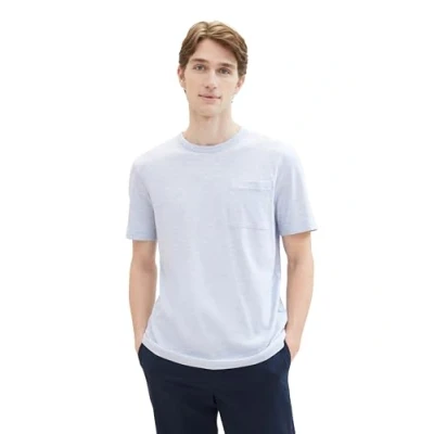 Abbildung von TOM Tailor IN Melange Optik Tshirt basic, Herren, Größe: XL, Foggy blue finestripe