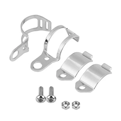 Abbildung von Yctze Blinkerhalter Motorrad Vorne 2 Stück Stahlblech Blinker Halterung Gabel Ersatz Für 30 45Mm Vorderradgabel Roller(Silver)