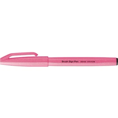 Abbildung von Pentel SES15C FPX Brush Sign Pen neon pink, Faserschreiber, pinselähnliche Spitze, 10 Stück