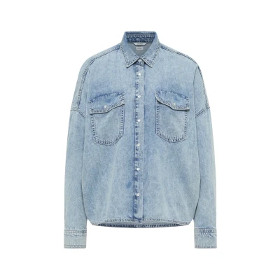 Abbildung von Mustang RUBY Oversized Hemdbluse, Damen, Größe: 36, Denim blue