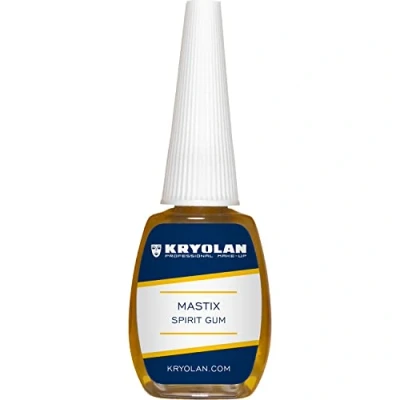 Abbildung von Kryolan Mastix Hautkleber, Pinselflasche 12 ml, für Haare, Bärte und Perücken ideal Theater, Film, Halloween, LARP &amp; Make up Artists