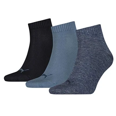 Abbildung von PUMA Unisex Plain 3P Quarter Socke, Blau (Denim Blue), 47 49