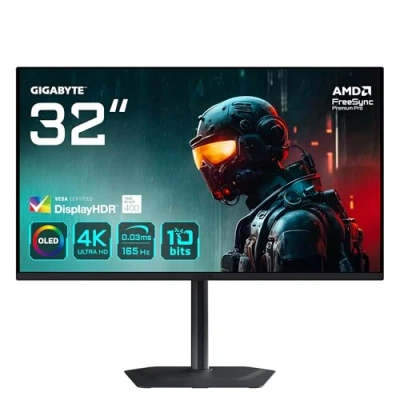 Abbildung von Gigabyte Gaming Monitor »MO32U«, 80 cm/32 Zoll, 3840 x 2160 px, UHD, 0,03 ms Reaktionszeit, 165 Hz, dreh , neig ,schwenk höhenverstellbar, Lautsprecher