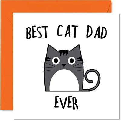 Abbildung von Vatertagskarten für Papa von der Katze Best Cat Dad Ever Geburtstagskarte Vater lustige Katzen 145 mm x Witz &quot;Happy Father&#039;s Day&quot; Grußkarte Geschenk