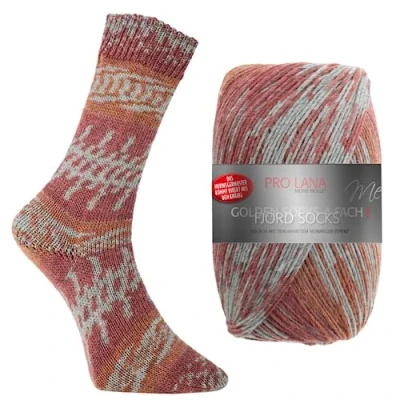 Abbildung von Pro Lana Fjord Socks Farbe 195, Sockenwolle musterbildend, Wolle Norwegermuster zum Stricken, 100g, 400m