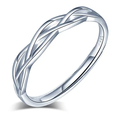 Abbildung von Yumilok Damen Ring Einstellbar Jahrestag Knoten Infinity Unendlichkeit Partnerringe Fingerring Midi Vertrauensring Silber 925 für Frauen Mädchen