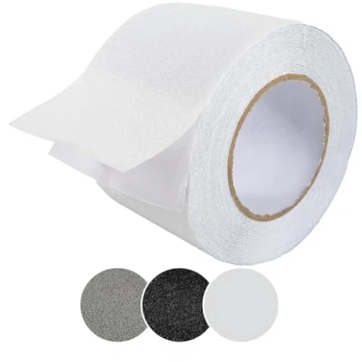 Abbildung von ANRO Antirutsch Klebeband Streifen Selbstklebend rutschfest Stufen Treppen Grip Band PVC für Innen &amp; Außenbereich Rolle Halbtransparent 10cm x 10m
