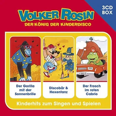 Abbildung von Volker Rosin 3 CD Liederbox Vol. 3: Der Gorilla mit Sonnenbrille; Discobär &amp; Hexentanz; Frosch im roten Cabrio. Kinderhits zum singen und spielen
