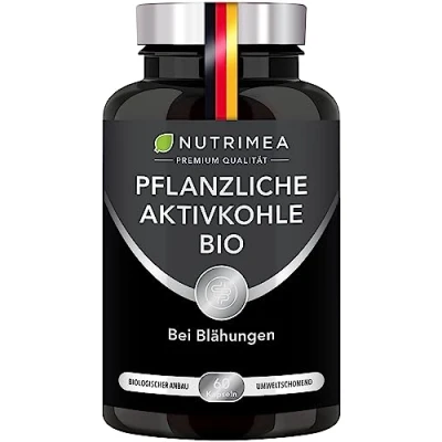 Abbildung von Aktivkohle DETOX PURECOAL® ● Patentierte Formel 100% BIO &amp; Laborgeprüft Verdauung Entgiftung● 60 Vegane Aktiv Kohle Pulver Kapseln