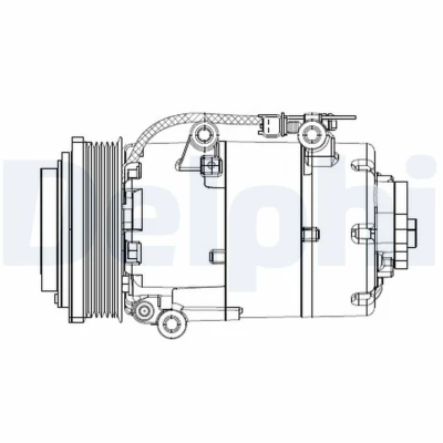 Abbildung von DELPHI CS20358 Kompressor VS16 PAG 46 mit Kompressoröl FORD: Focus 2 Kombi, C Max,