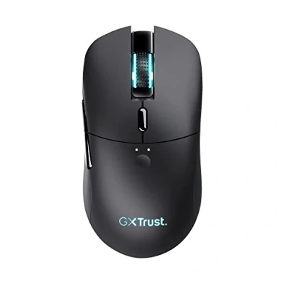 Abbildung von Trust Gaming GXT 980 Redex Wiederaufladbare Kabellose Maus, 200 10.000 DPI, Geringer Latenz, RGB 6 Programmierbare Tasten, USB Dongle, PC Maus für Laptop, Computer, Windows Schwarz