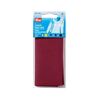 Abbildung von Prym 929392 Flickstoff CO (bügeln) 12 x 45 cm dunkelrot