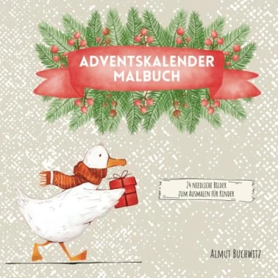 Abbildung von Adventskalender Malbuch. Ausmalbuch für Weihnachten, Advent, Malspaß zum Ausmalen