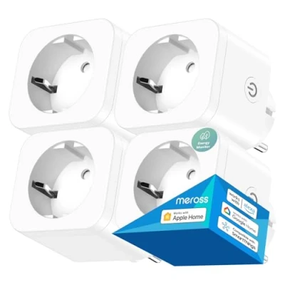 Abbildung von Meross WLAN Steckdose mit Strommessung, 16A Smart Kompatibel Apple HomeKit, Alexa, Google Home, WiFi Sprach und Fernsteuerung Zeitschaltuhr, 4er Pack