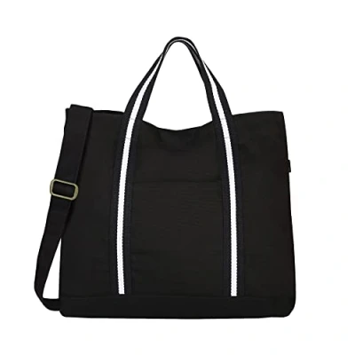 Abbildung von Eco Right Handtasche &amp; Einkaufstasche Groß, Strandtasche, Badetasche, Canvas Arbeitstasche Herren mit Crossbody Henkel