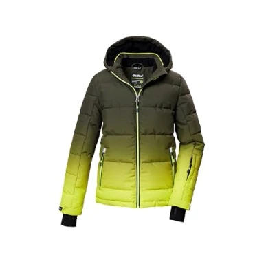 Abbildung von killtec Jungen Skijacke/Ski Steppjacke mit Kapuze und Schneefang KSW 382 BYS QLTD JCKT, lime, 164, 42453 000