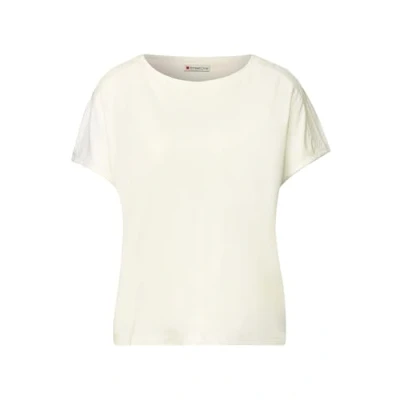 Abbildung von STREET ONE Damen 3226969 Jersey Shirt mit Mesh Detail, Off White, 42