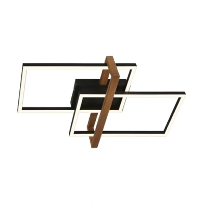 Abbildung von BRILONER LED Deckenlampe Frame, Deckenleuchte mit warmweißer Lichtfarbe, 34W Lampe Holzrahmen, Wohnzimmerlampe, Schlafzimmerlampe, 505x315x110 mm (LxBxH), Schwarz Holz