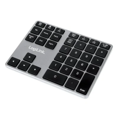 Abbildung von LogiLink ID0187 BT v3.0 Nummernblock/Nummernpad/Ziffernblock mit 35 Tasten &amp; Funktionstasten für Windows/MacOS, Aluminium