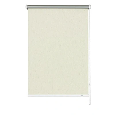 Abbildung von GARDINIA Seitenzug Rollo für Fenster, mit Thermo Rückseite, Montage Bohren, Hitzeschutz, Verdunkelung, Energie sparen, Struktur natur, 82 x 180 cm (BxH)