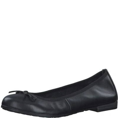 Abbildung von MARCO TOZZI Damen Ballerinas aus Leder mit Schleife, Schwarz (Schwarz), 37 EU