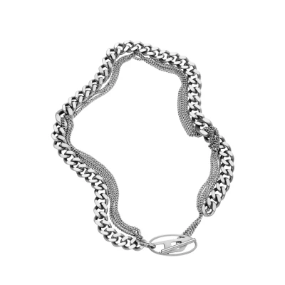 Abbildung von Diesel OVAL Halskette silvercoloured, Herren, Größe: One Size, Silver coloured