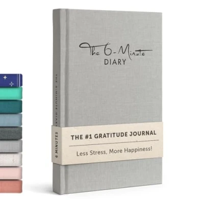 Abbildung von The 6 Minute Diary (6 Minuten Tagebuch auf Englisch) Gratitude journal, manifestation journal Journaling for more mental health, self care &amp; mindfulness