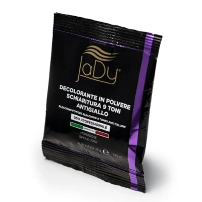 Abbildung von JaDy Blondierpulver Anti Gelbstich 9 Stufen Aufhellung Blondierungspulver Mit Bio Weizenkeimöl Nicht Flüchtiges Bleach Powder 35g Beutel