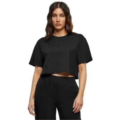 Abbildung von Build Your Brand Damen BY264 Ladies Short Oversized Tee T Shirt, Black, XL