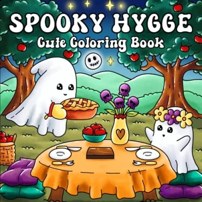 Abbildung von Spooky Hygge: Cute Halloween Coloring Book with Easy, Cozy Designs Featuring Adorable Characters for Adults and Teens
