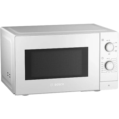 Abbildung von Bosch FFL020MW0 Serie 2 Mikrowelle, 26 x 44 cm, 800 W, Drehteller 27 Türanschlag Links, Reinigungsunterstützung, LED Beleuchtung gleichmäßige Ausleuchtung