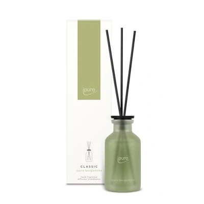 Abbildung von ipuro Classic Raumduft BERGAMOTE 75ml Raumerfrischer, Asiatische Frische mit grüner Limette &amp; Zitronengras Duft Diffuser Stäbchen Belebender Lufterfrischer für die Wohnung