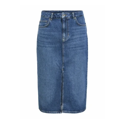 Abbildung von Object Jeansrock, Damen, Größe: Small, Medium blue denim