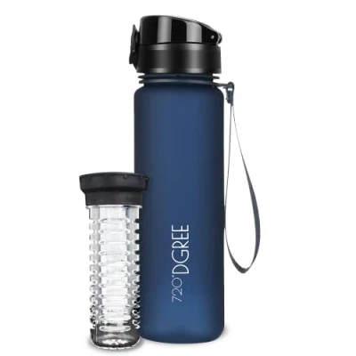 Abbildung von 720DGREE Trinkflasche Kinder 500ml “uberBottle“ softTouch +Früchtebehälter Auslaufsicher, BPA Frei Schlanke Tritan Wasserflasche für Schule, Sport, Fitness Leicht, Stoßfest, Wiederverwendbar