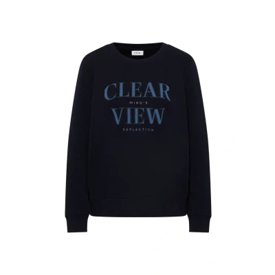 Abbildung von Cecil MIT Wording Sweatshirt, Damen, Größe: Large, Blau