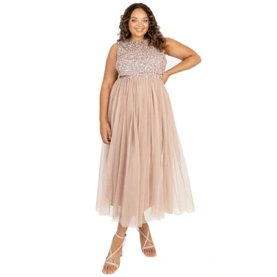 Abbildung von Maya Deluxe Damen Bridesmaid Dress, Taupe Blush, Gr. 46 EU