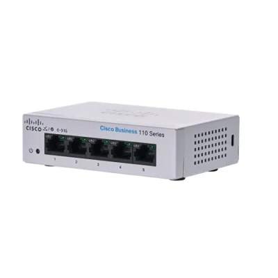 Abbildung von Cisco Business CBS110 5T D Unmanaged Switch 5﻿ ﻿GE Ports Desktop Ext. Netzteil Begrenzter Lebenszeitschutz (CBS110 D)