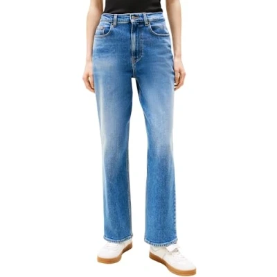 Abbildung von Tommy Jeans Layla Straight Leg, Damen, Größe: 24x28, Denim medium