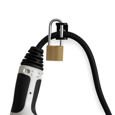 Abbildung von EVify Typ 2 Diebstahlschutz mit Schloss Diebstahlsicherung für Ladekabel an der Wallbox, Kabel bis 22 mm Durchmesser geeignet