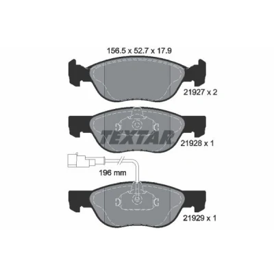 Abbildung von TEXTAR 2192701 Bremsbelagsatz mit integriertem Verschleißwarnkontakt FIAT: Punto II Hatchback, Barchetta, BRAVO 1, ALFA ROMEO: 145