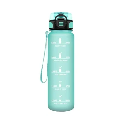 Abbildung von HoneyHolly Trinkflasche Sport, 500ml Auslaufsicher Kunststoff, Wasserflasche, Kohlensäure Geeignet, Sportflasche für Fahrrad, Kinder, Schule, Fitness, Yoga, Blue Green