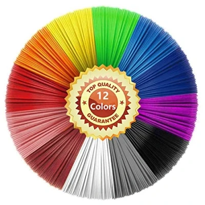 Abbildung von LELYFIT PLA 3D Stift Filament, 12 Farben, je 5 m Filament für Stift, 1,75 mm, Druck Farbsatz (12 Farben)