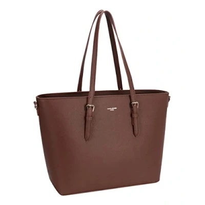 Abbildung von David Jones Damen Große Shopper Tote Schultertasche Arbeit Handtasche PU Leder Henkeltasche Frau Aktentasche Arbeitstasche A4 Laptop Büro Schule Tasche Shopping Bag Studenten Braun