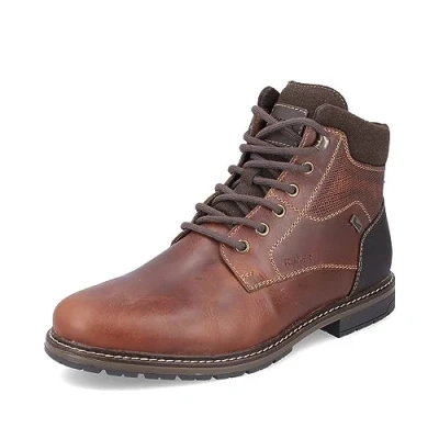 Abbildung von Rieker Herren Schnürstiefel 13740, Männer Stiefel, wasserabweisend, riekerTEX,uebergangsstiefel,uebergangsschuhe,Boots,braun (24),43 EU / 9 UK