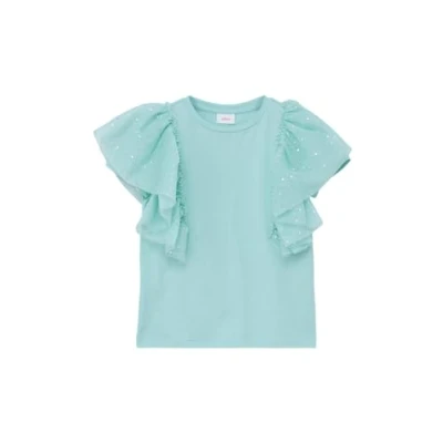 Abbildung von s.Oliver MIT Volants Tshirt print für Kinder, Größe: 92/98, Helles türkis